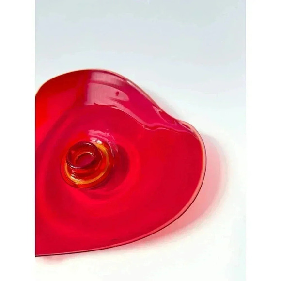 Viking Glass Co. Epic Ruby Red Hand Blown Triangular Candle Holder - Picture 4 of 10